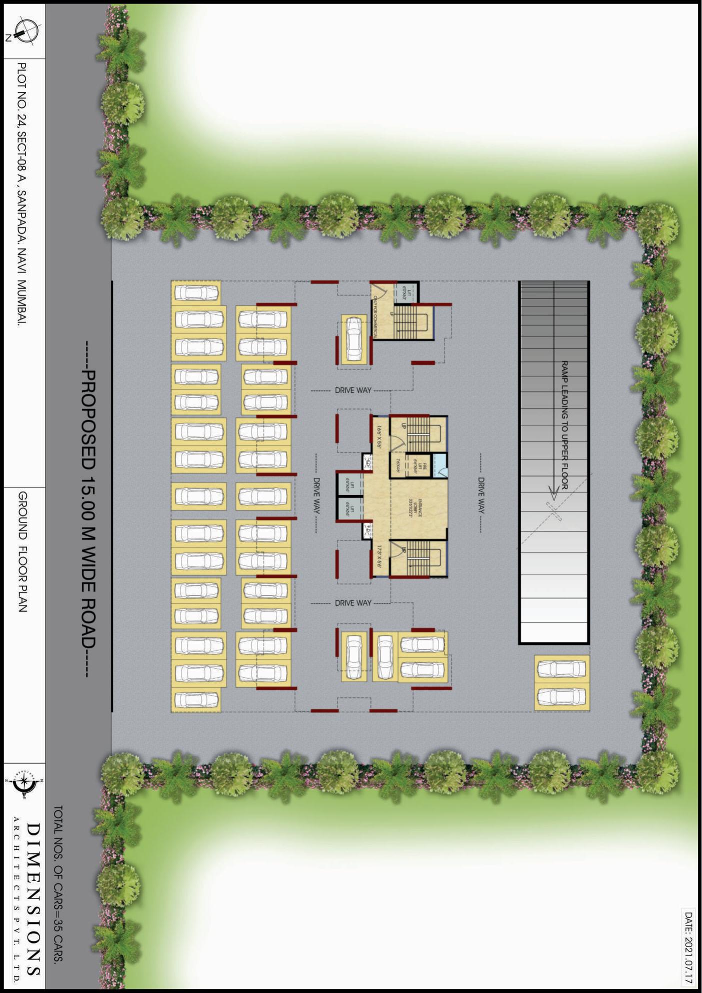 Ground Floor Parking Plan — Malhar 24 East Sanpada